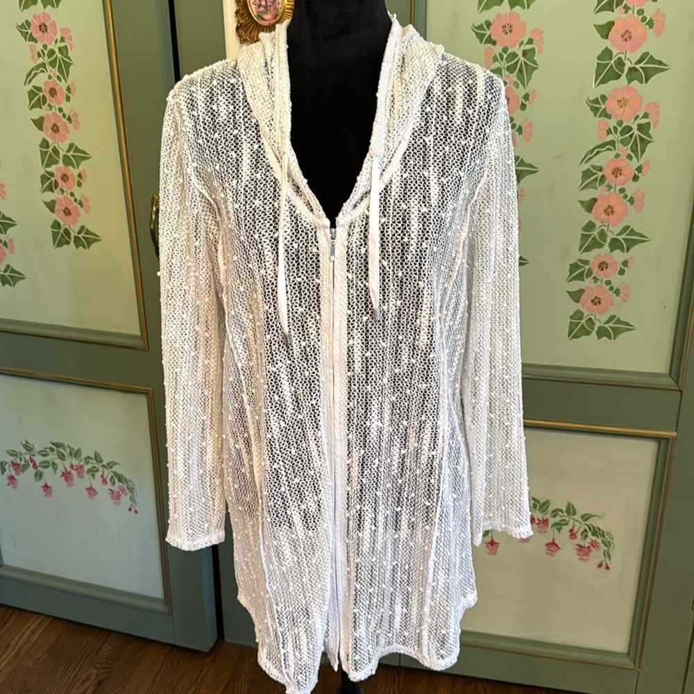 CHICO'S ZENERGY SEQUINED BEACH COVER-UP Size 2